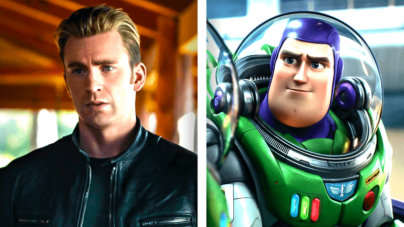Chris Evans as Steve Rogers in 'Avengers: Endgame,' Buzz Lightyear in 'Lightyear.'