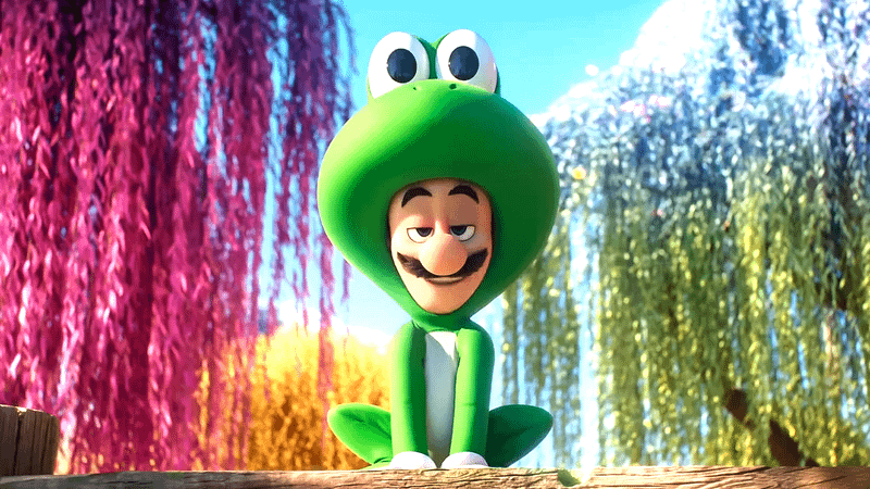 Frog Suit Luigi in Super Mario Galaxy Movie.