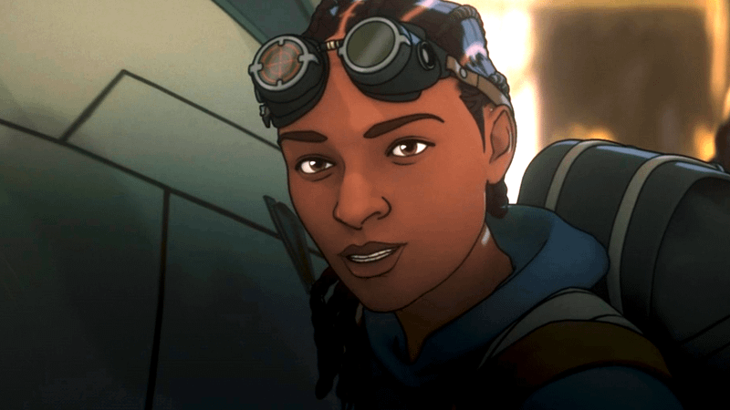 Ironheart with goggles on her forehead in Marvel Zombies