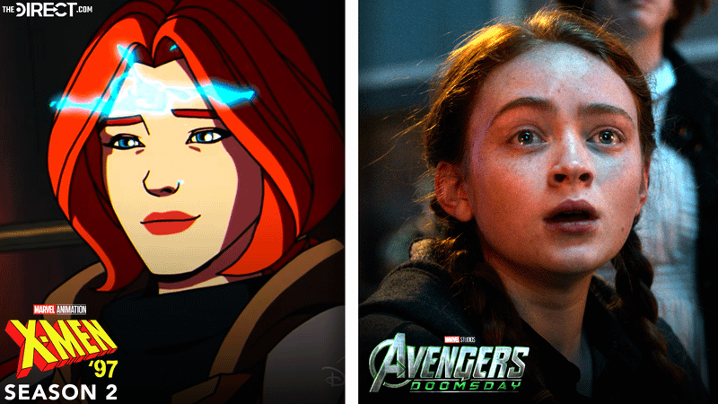 Jean Grey from X-Men '97 and Sadie Sink.
