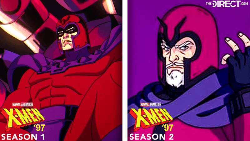 Image comparing Magneto's design from Season 1 and Season 2 of X-Men '97.