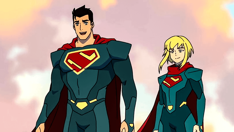 Superman and Supergirl side by side in My Adventures with Superman.