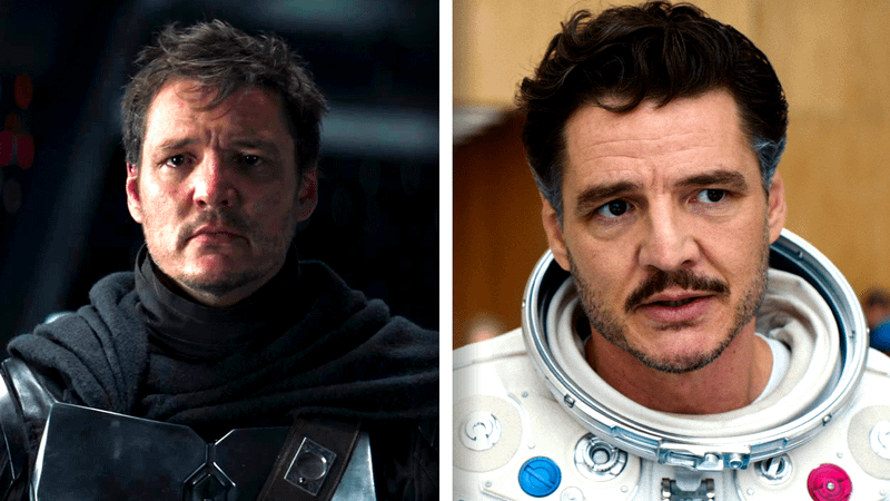 Pedro Pascal as Din Djarin in The Mandalorian and Reed Richards in The Fantastic Four