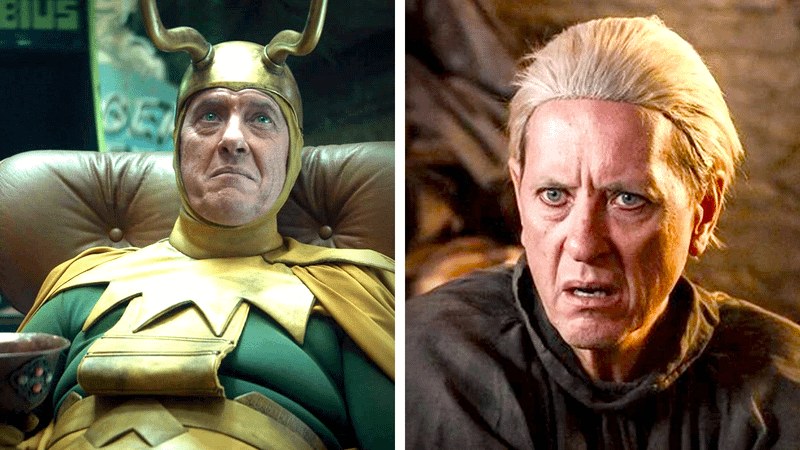 Richard E. Grant as Classic Loki in Loki and as Izembaro in Game of Thrones.