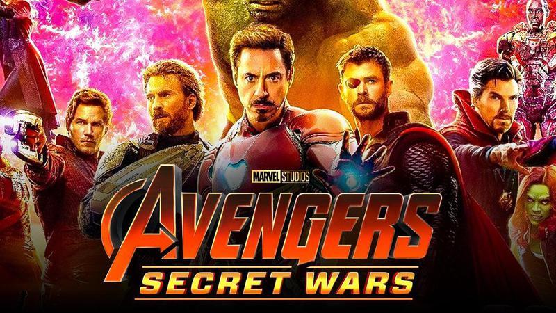 Avengers Infinity War Team with Secret Wars Logo.