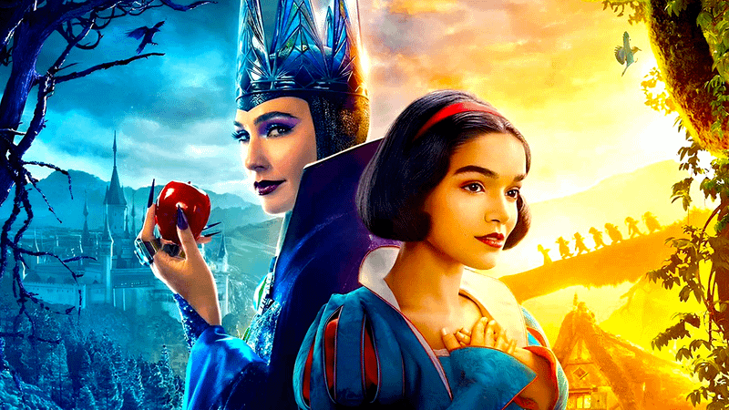 Rachel Zegler as Snow White and Gal Gadot as The Evil Queen in Snow White