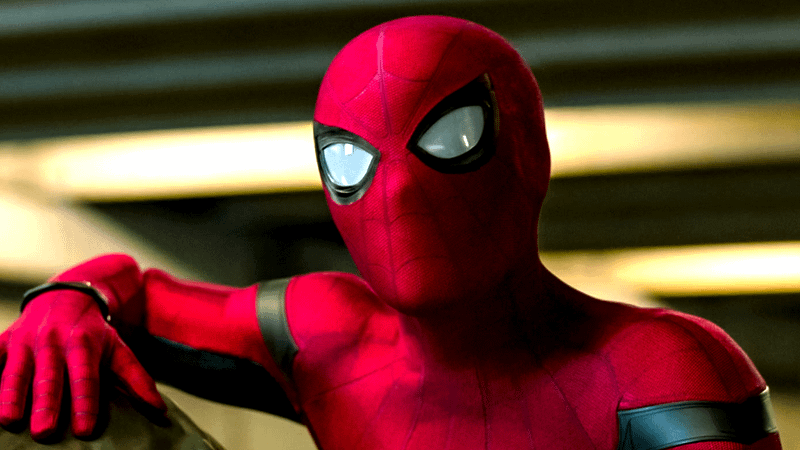 Tom Holland as Spider-Man in Spider-Man: Homecoming.