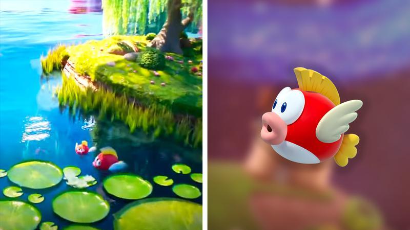 Cheep Cheeps sitting in some water in The Super Mario Galaxy Movie trailer