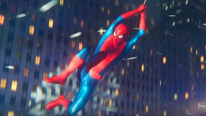 Spider-Man swinging in his Final Swing Suit in Spider-Man: No Way Home