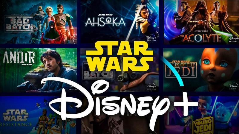Star Wars banner featuring multiple Disney+ shows.