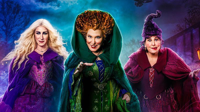 Sarah Jessica Parker, Bette Midler, and Kathy Najimy in poster for 'Hocus Pocus 2.'