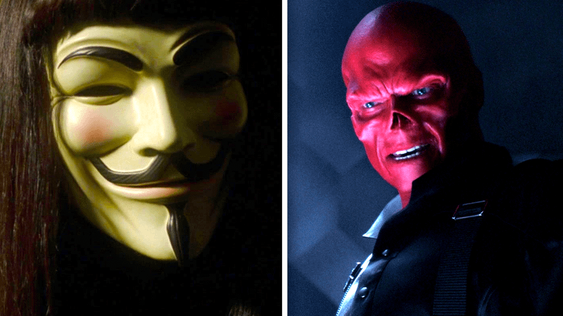 Hugo Weaving as V and Red Skull
