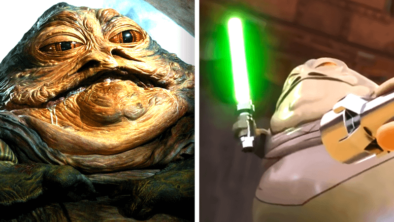 Jabba the Hutt compared to LEGO Jedi Jabba