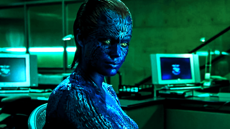 Rebecca Romijn as Mystique.