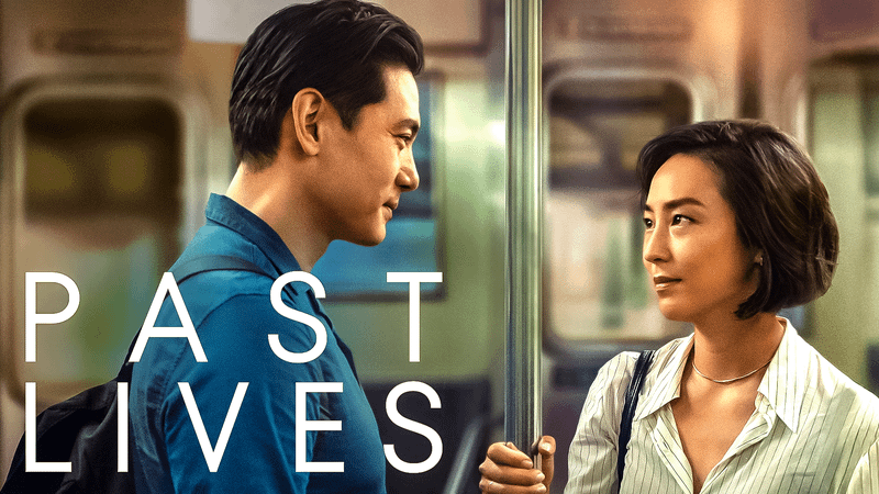 Teo Yoo and Greta Lee in Past Lives poster.