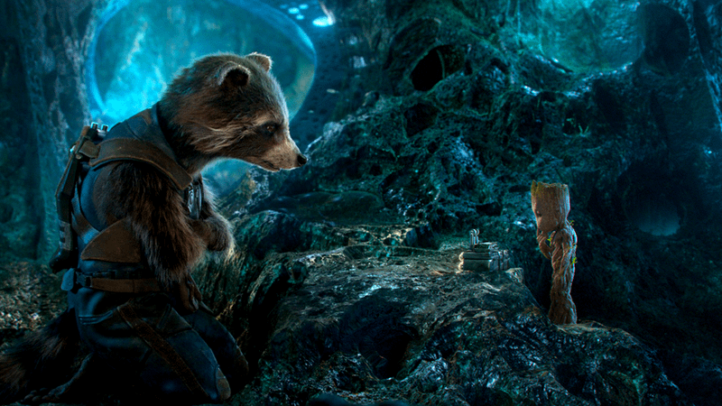 Rocket Raccoon and Baby Groot in Guardians of the Galaxy Vol. 2