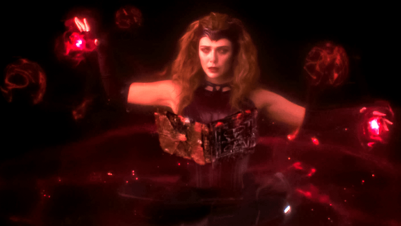 Wanda with the Darkhold in WandaVision.