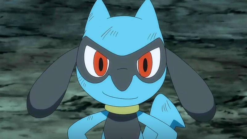 Riolu on some rocky terrain in Pokemon