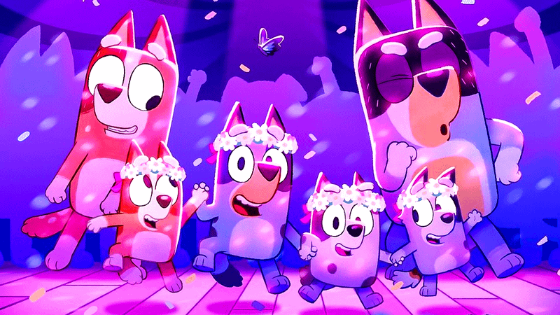 Bluey and family in Bluey.