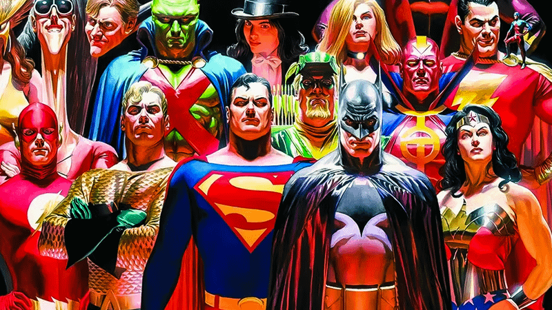 DC Justice League superheroes in comics.