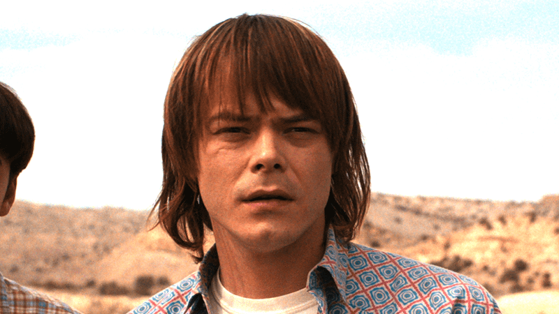 Charlie Heaton as Jonathan Byers standing in the desert in Stranger Things