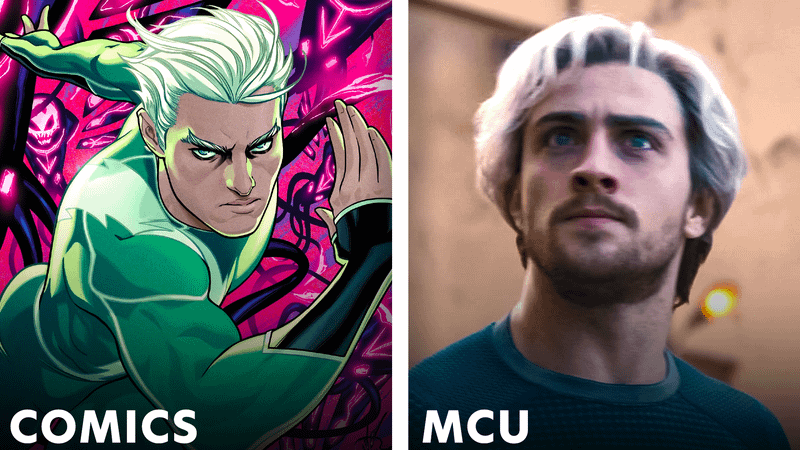 Quicksilver in Marvel Comics vs the MCU.