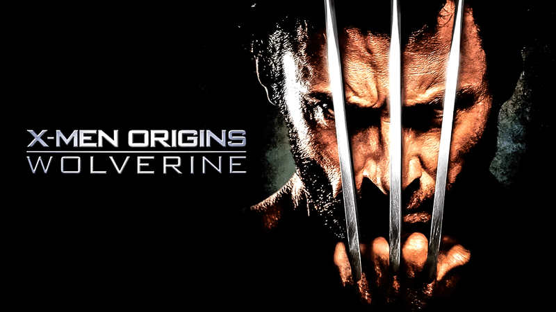 Hugh Jackman as Wolverine, holding his claws in front of his face amid a black background.