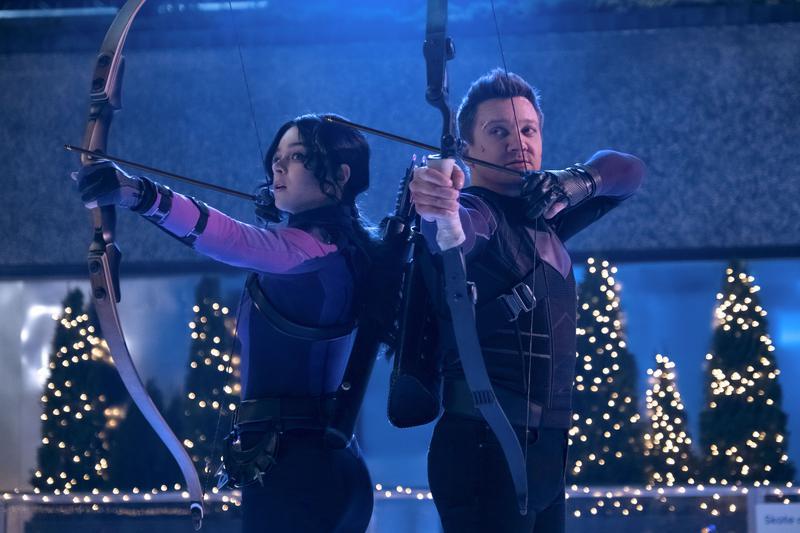 Jeremy Renner as Clint Barton, Hailee Steinfeld as Kate Bishop