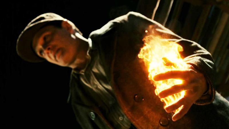 James Addison in Spider-Noir using his powers.