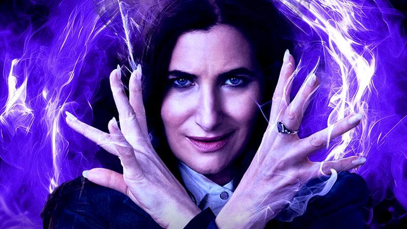 Kathryn Hahn as Agatha Harkness using her spells in Agatha All Along
