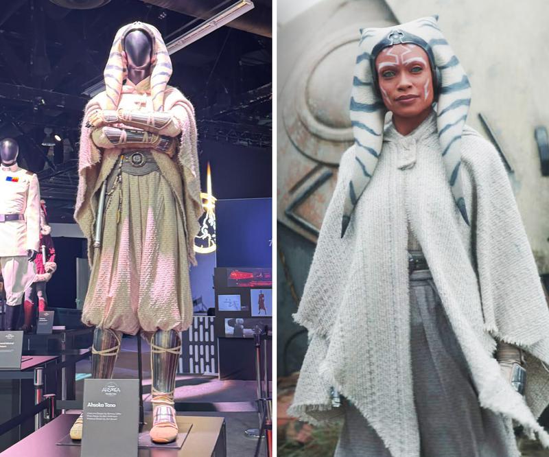 Ahsoka Season 2, red winter costume at D23 vs Season 1.