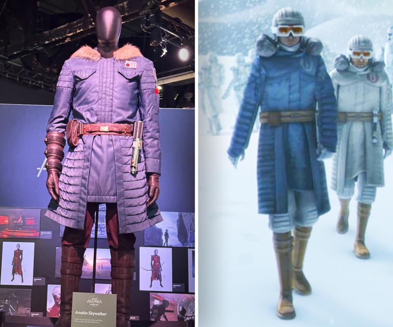 Ahsoka Season 2, Anakin Skywalker winter costume at D23 vs The Clone Wars.