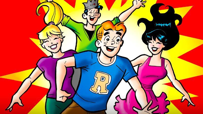 Archie, Jughead, Betty, and Veronica dancing in Archie Comics