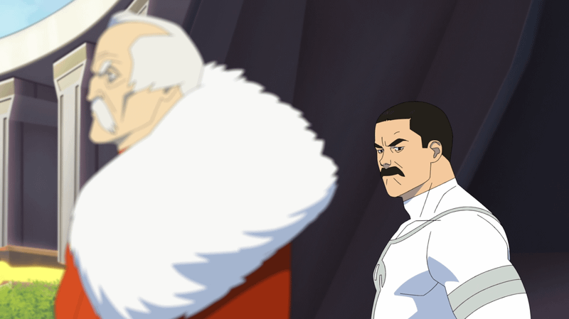 Image from Invincible series showing Argall alongside Thragg on Viltrum.