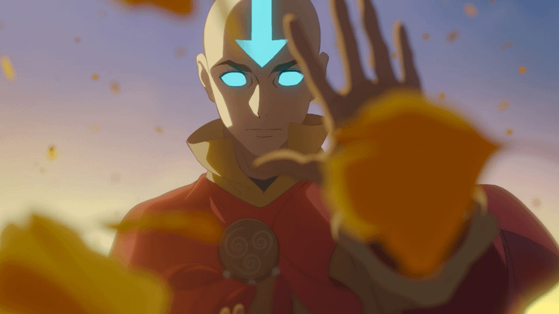 Aang in the Avatar state in Avatar Aang: The Last Airbender.