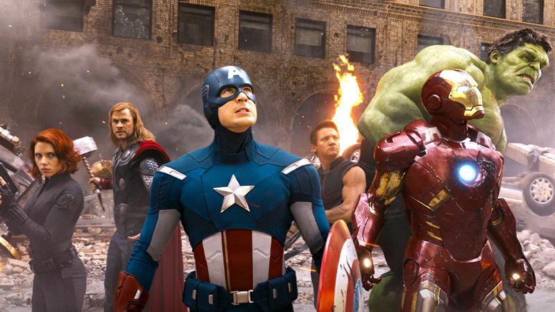 The Avengers standing together in New York City in The Avengers