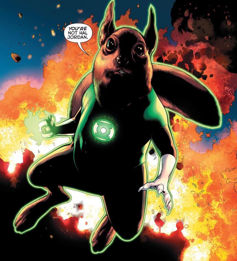Ch'p floating in front of a explosion in DC Comics