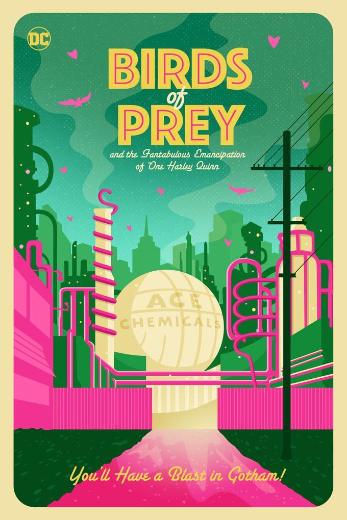 Gotham city features prominently in Birds of Prey psoter.