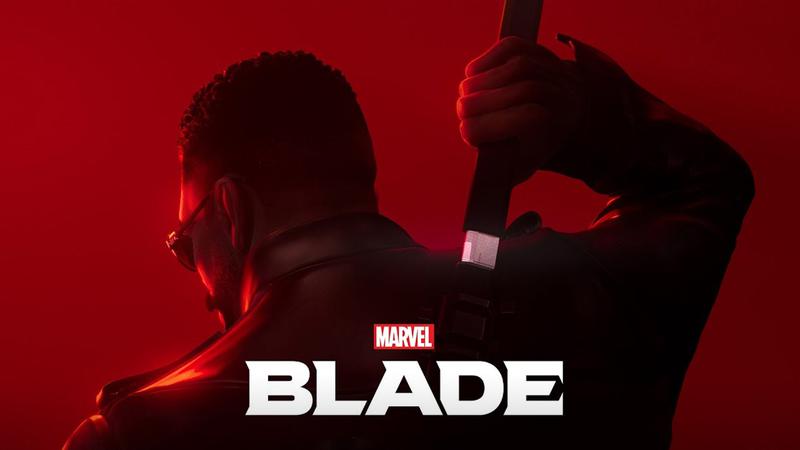 Blade pulling his sword out from his back in Marvel's Blade game