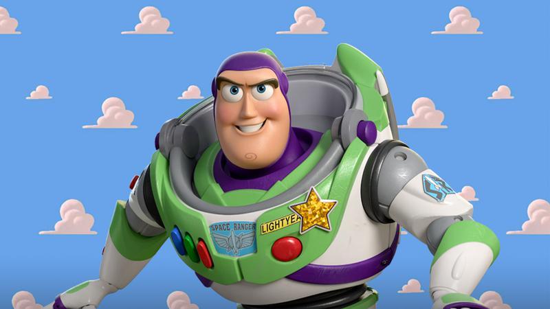 Buzz Lightyear smiling ready for action in Toy Story 5