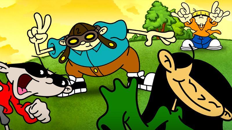 The kids posing in a green field in Codename: Kids Next Door