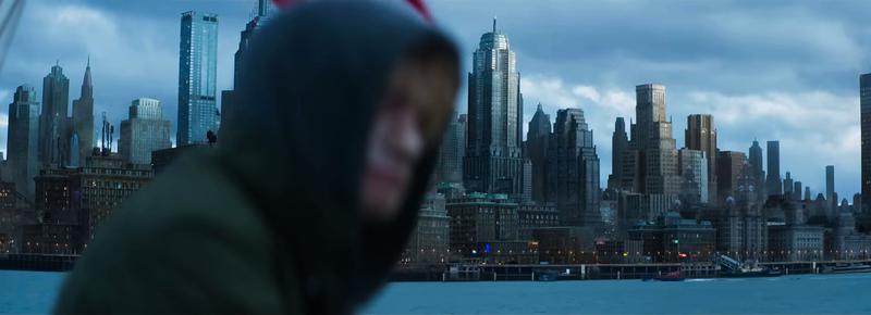 Matt Hagen in front of Gotham skyline.