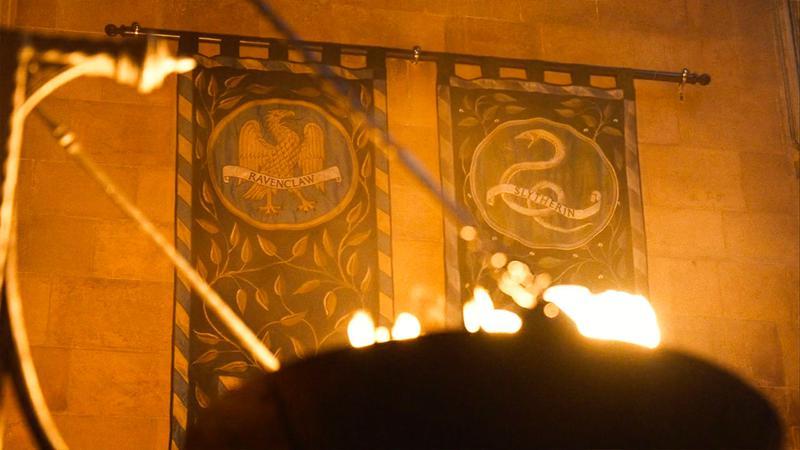 HBO Harry Potter Season 1, Hogwarts house banners.