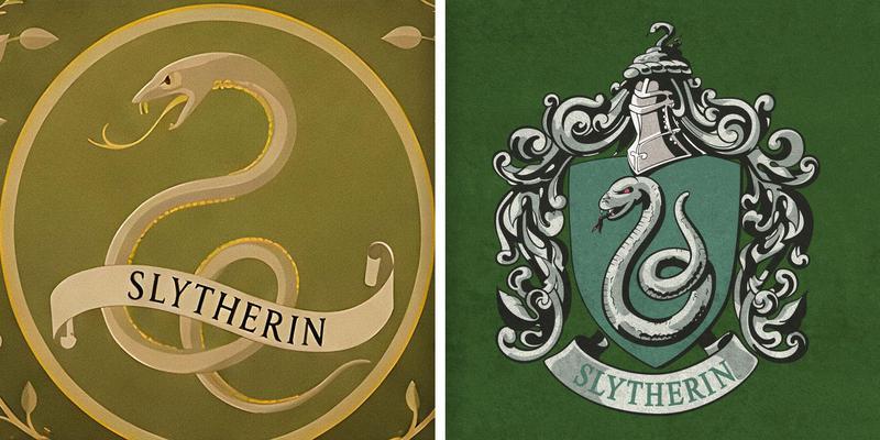 HBO Harry Potter vs movies, Slytherin house crest.