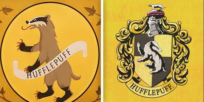 HBO Harry Potter vs movies, Hufflepuff house crest.