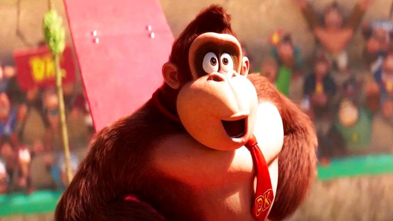 Donkey Kong looking shocked in The Super Mario Bros. Movie