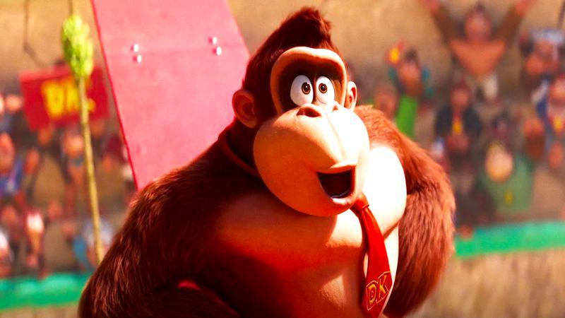 Donkey Kong looking shocked in The Super Mario Bros. Movie