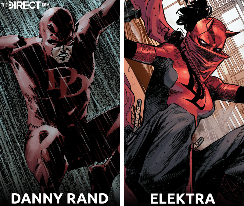 A comparison between Danny Rand and Elektra as Daredevil.