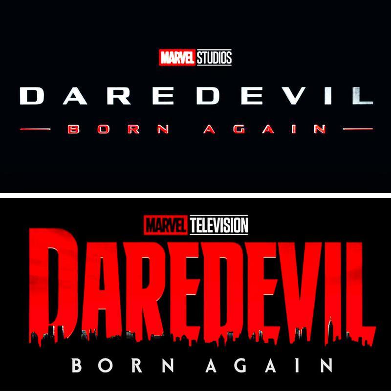 Daredevil Born Again old and new logos.