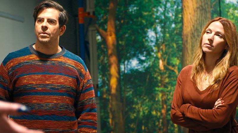 Eli Roth and Jessica Chandler in Death Boom.